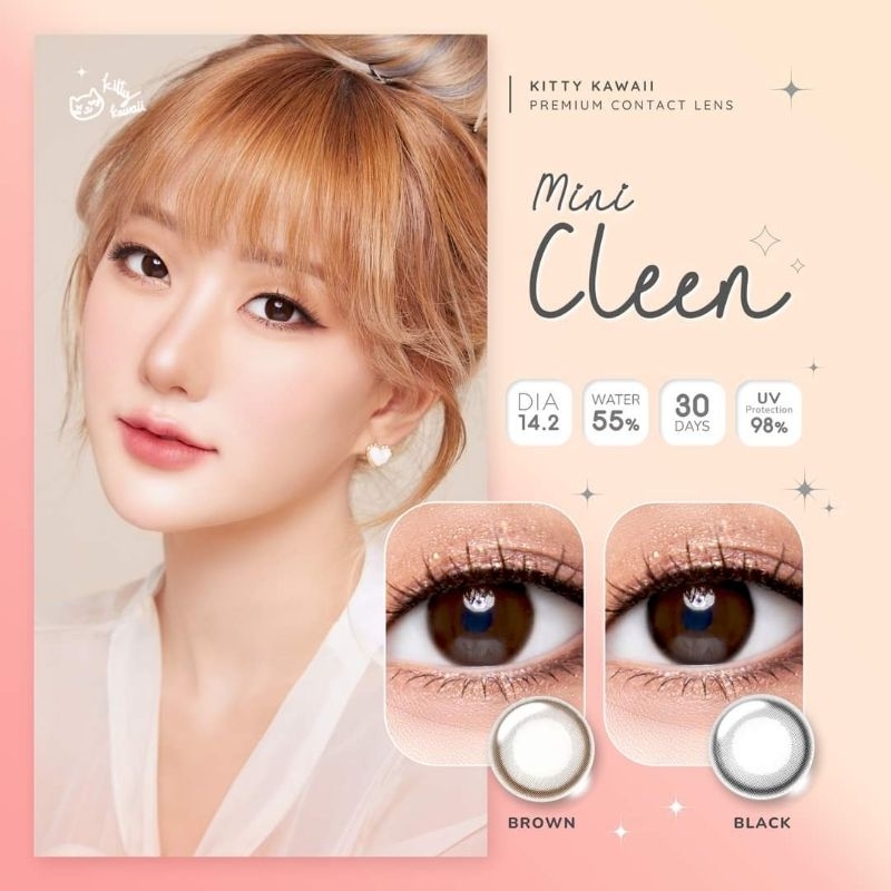 mini-clean-brown-cleen-มีสายตาปกติถึง-10-00-คอนแทคเลนส์-kitty-kawaii