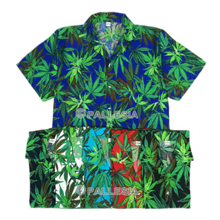 เสื้อลายใบกัญชา 6สี 6ไซส์ M L XL XXL 3XL 4XL เสื้อเชิ้ตฮาวาย Hawaiian Shirt HW293