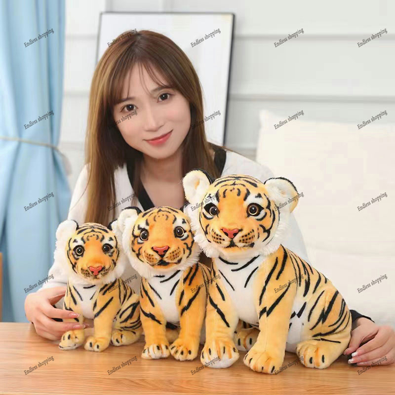 youerตุ๊กตาเสือเหมือนจริงน่ารัก23-33ซม-ของเล่นตุ๊กตาเสือสีขาวสวมใส่ได้จริง