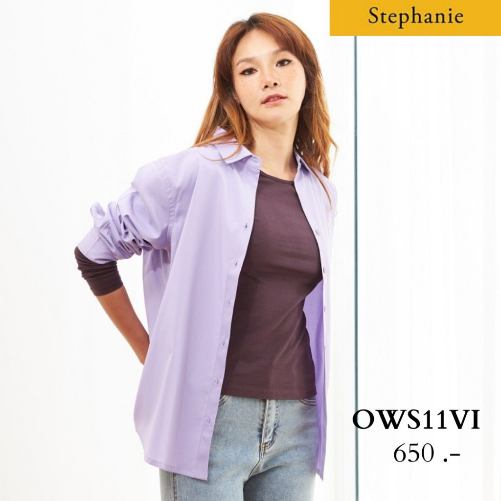 gsp-stephanie-เสื้อมีปก-แขนยาว-ลายทางสีม่วง-ows11vi