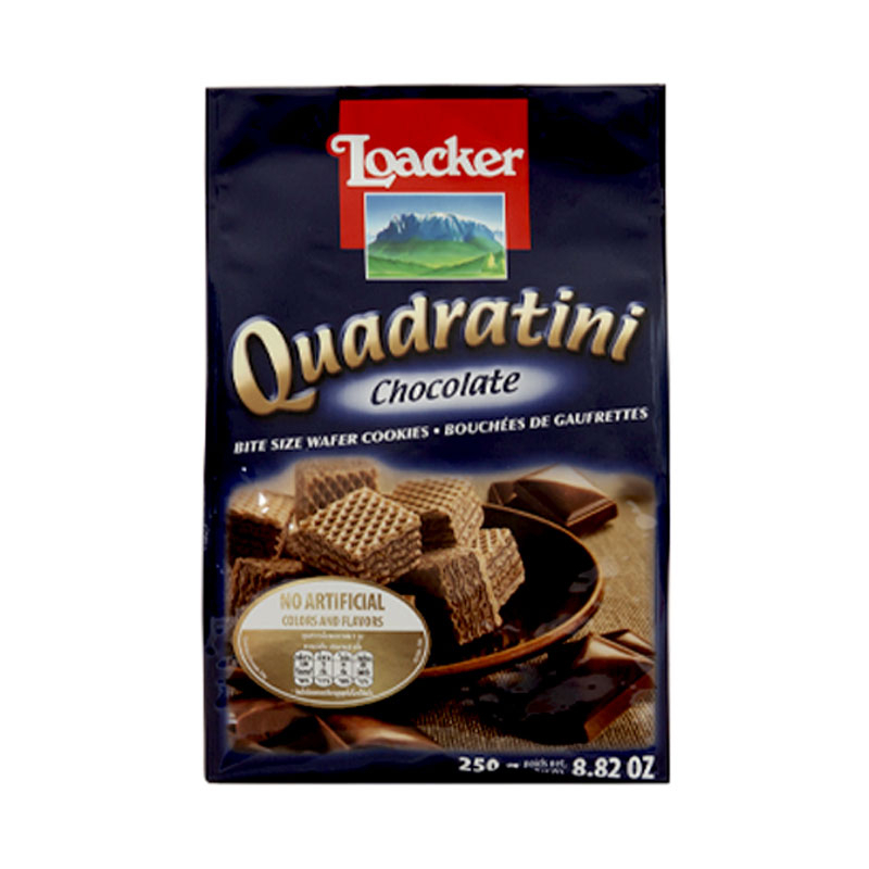 Loacker Wafer Chocolate 250 g. ล็อคเกอร์ เวเฟอร์สอดไส้ครีมช็อกโกแลต 250 ...