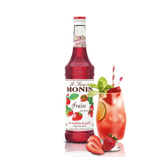 (WAFFLE) โมนิน ไซรัปสตรอว์เบอร์รี บรรจุขวด 700 ml. MONIN Strawberry Syrup น้ำเชื่อม MONIN กลิ่น “Strawberry”