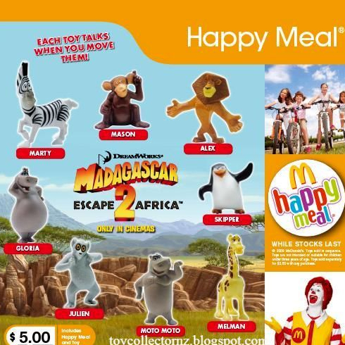 มาดากัสการ์-โมเดลของเล่น-happy-meal-toys-madagascar-แมคโดนัลด์-ของสะสมมือสองญี่ปุ่น