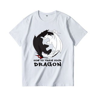 How to Train Your Dragon 3 Toothless Night Fury ปีศาจแสง เสื้อยืดแขนสั้นผ้าฝ้ายการ์ตูนอะนิเมะ อะนิเมะเสื้อยืด