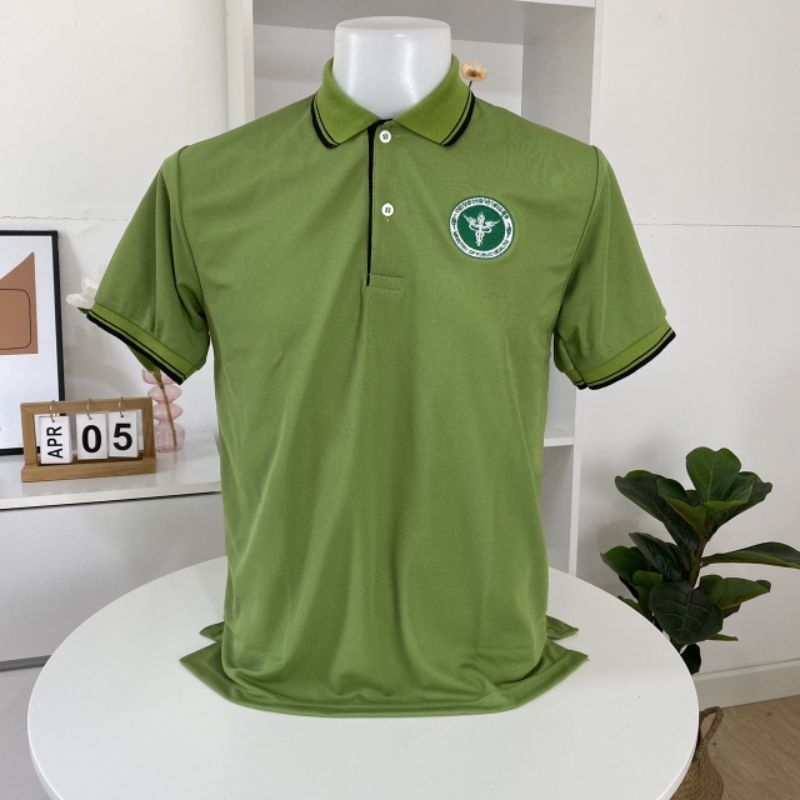 เสื้อโปโลสีเขียว-ปักตรากระทรวงสาธารณสุข-สีเขียวหญ้ามอส