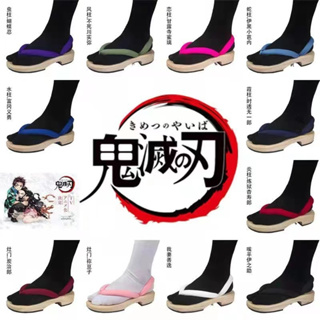 🔥ถูกและดี Demon Slayer Kimetsu No Yaiba Cosplay Clogs Geta Nezuko Kimono Shoes เนสึโกะ รองเท้า ✢ประตูห้องครัวใบมีดของ