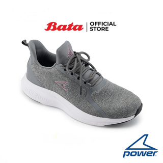 Bata บาจา POWER รองเท้ากีฬาวิ่ง แบบผูกเชือก สำหรับผู้หญิง รุ่น Harrow Plus Repel สีเทา รหัส 5182156