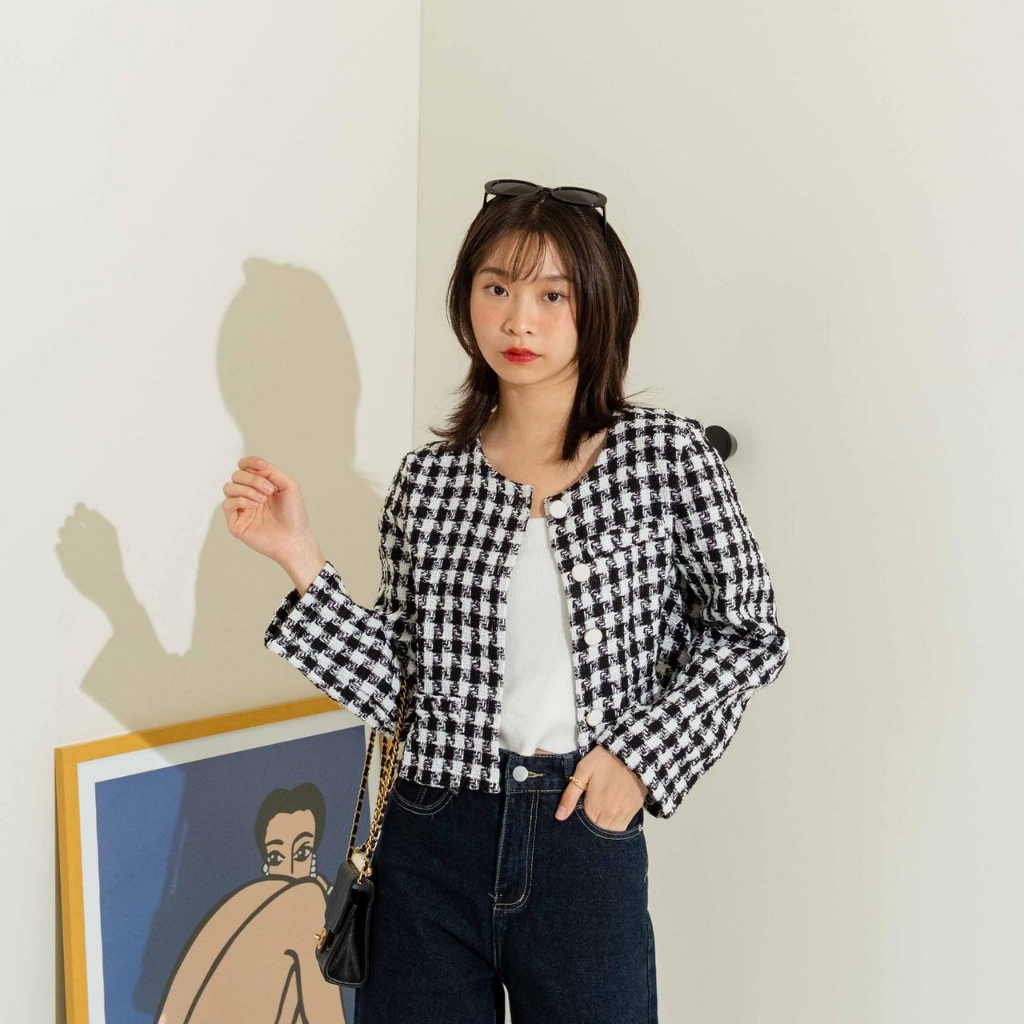 Kimmame - เสื้อ รุ่น Ditto Tweed Jacket 3 สี | Shopee Thailand