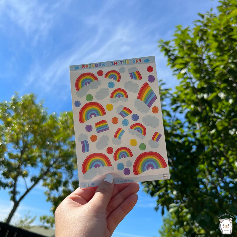 Cea | sticker Rainbow สายรุ้ง สติกเกอร์ไดคัท กันน้ำ A6 | Shopee Thailand