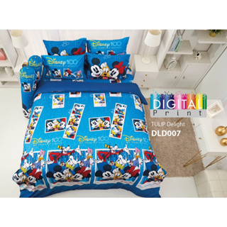 ลิขสิทธิ์แท้💯%DLD007ลายมิคกี้เม้าส์ Mickey Mouse Tulip Delight DIGITAL Print ชุดเครื่องนอนทิวลิปชุดผ้าปูที่นอน3.5,5,6ฟุต