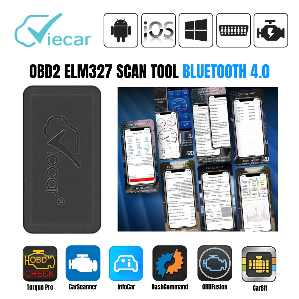 Scanner OBD2 Bluetooth 4.0 iPhone/Android - Strumento Diagnosi Wireless