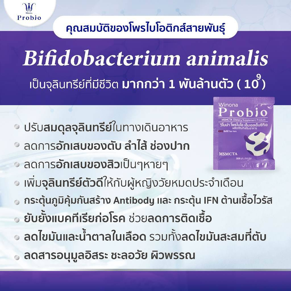 winona-probio-วิโนน่าโพรไบโอ-สูตร2-สูตรสองสายพันธุ์-จุลินทรีย์มีชีวิตสายพันธุ์ไทย