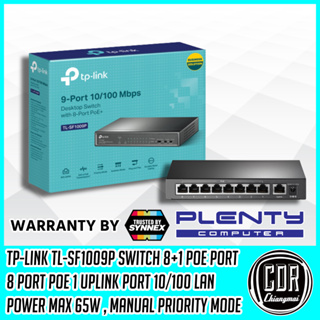 TL-SF1009P TP-LINK 9-Port 10/100Mbps Desktop Switch with 8-Port PoE+ (สินค้ารับประกันตลอดอายุการใช้งาน SYNNEX)