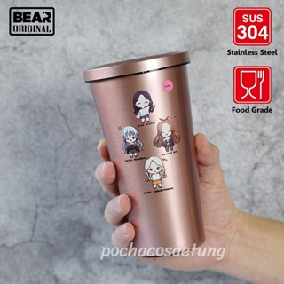 แก้ว BEAR Blink 500ml 304สเเตนเลส แถมหลอดและแปรงล้าง