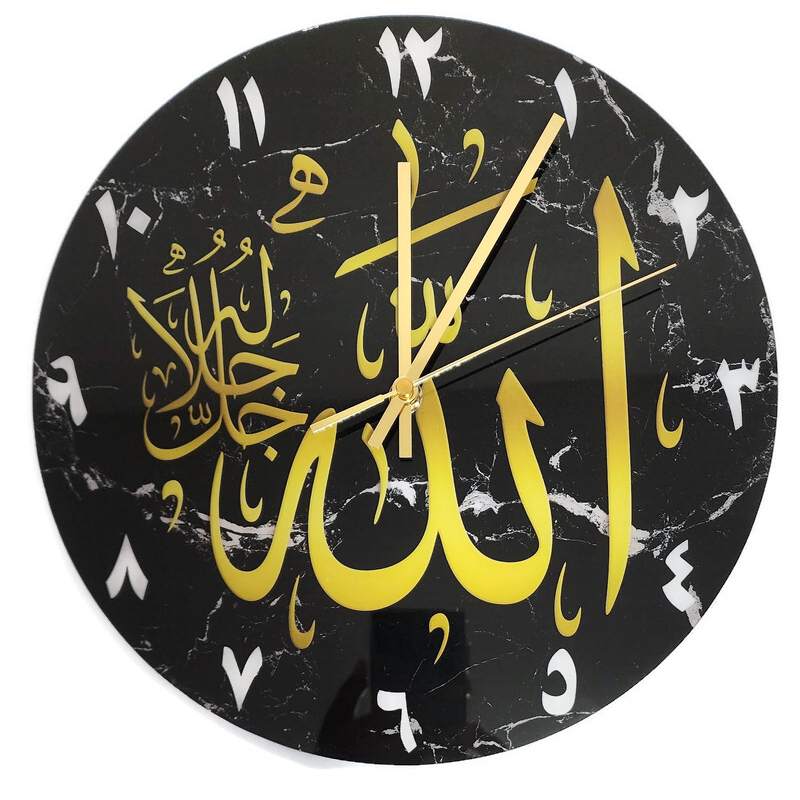 นาฬิกาแขวนผนัง-นาฬิกามุสลิมขนาด-30-ซม-amn-381-ภาษาอาหรับลวดลายสวยงามสำหรับประดับบ้าน-ห้องละหมาด-ของขวัญอิสลาม
