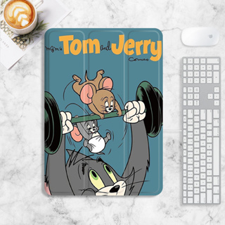 Tom Jerry เคส iPad mini4/5/6 air1/2/3/4/5 เคสไอแพด 10.2 gen7/8/9 gen10 case iPad pro11 2022 เคสซิลิโคน มีที่ใส่ปากกา