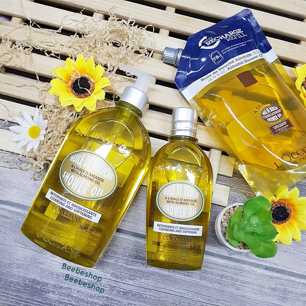 L'occitane Almond Shower Oil 250ml & 500ml เจลอาบน้ำ กลิ่นอัลมอนด์