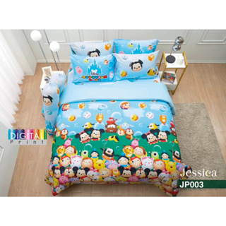 ลิขสิทธิ์แท้💯%JP003:Jessica  DIGITAL Print การ์ตูนซูม ซูม Tsum Tsum ชุดเครื่องนอนเจสซิก้า ชุดผ้าปูที่นอน3.5,5,6ฟุตผ้านวม