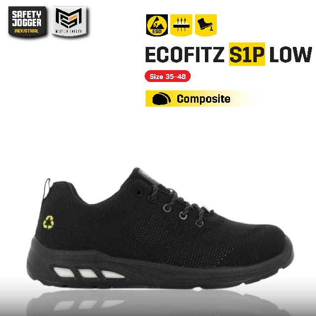 [ของแท้พร้อมส่ง] Safety Jogger รุ่น ECOFITZ S1P LOW รองเท้าเซฟตี้หุ้ม