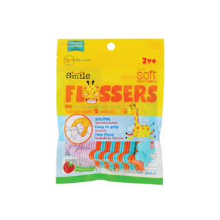 โปรโมชั่น : ไหมขัดฟันสำหรับเด็กแบบมีด้ามจับ SOFT Smile Flossers รุ่น ชนิดซอง 30 ชิ้น กลิ่นสตรอเบอรี่
