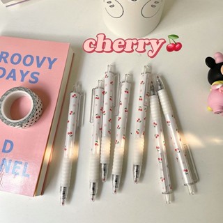🍒พร้อมส่ง! ปากกาเจลสีดำ ลายเชอรี่ น่ารักมาก สไตล์เกาหลี