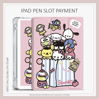 sanrio cartoon เคสไอเเพด air4/5 mini1/2/3/4/5/6 เคส iPad 10.2 gen7 8 9 gen10 case iPad 2021 2022 pro11 พร้อมถาดใส่ปากกา