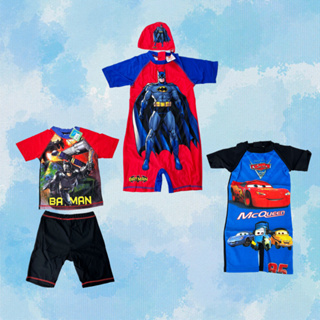 ชุดว่ายน้ำเด็กผู้ชาย ลายการ์ตูน แบทแมน คาร์ บอดี้สูทเด็ก Kids Swinwear Swinsuits| Bluerubystore