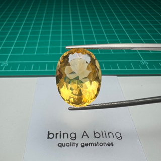 ซิทริน Citrine น้ำหนัก 14.65 ct (18.4x14.5x9.6)mm เม็ดนี้สวยมากเหสีองทอง พลอยธรรมชาติ ไม่ผ่านการปรุงแต่ง ไฟเต็ม สะอาด