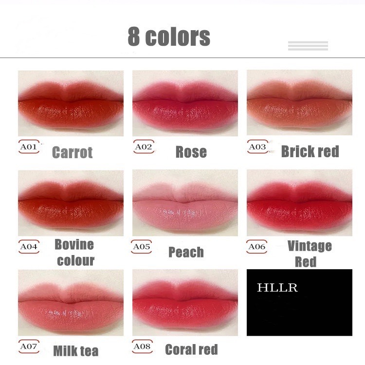 hllr-สีพีช-แดงก่ำแดง-ส้ม-อิฐ-ลิปสติก-ลิป-ลิปจิ๋ว-ลิปแมท-ลิปสติกเนื้อแมท-ลิปสติกกันน้ำ-ลิปสติกราคาถูก-ราคาโรงงาน-ลิปสติกน