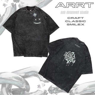 [ARRT]-เสื้อยืดผ้าฟอก Oversize ลาย Craft-Classic Smile X