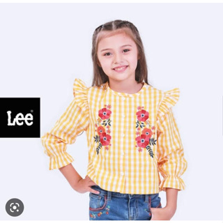 LEE KIDS  แท้ 100%  งานใหม่ ป้านห้อยครบ    เสื้อเชิ้ตแขนยาว เด็กผู้หญิง รุ่น LK K1026501 สีเหลือง