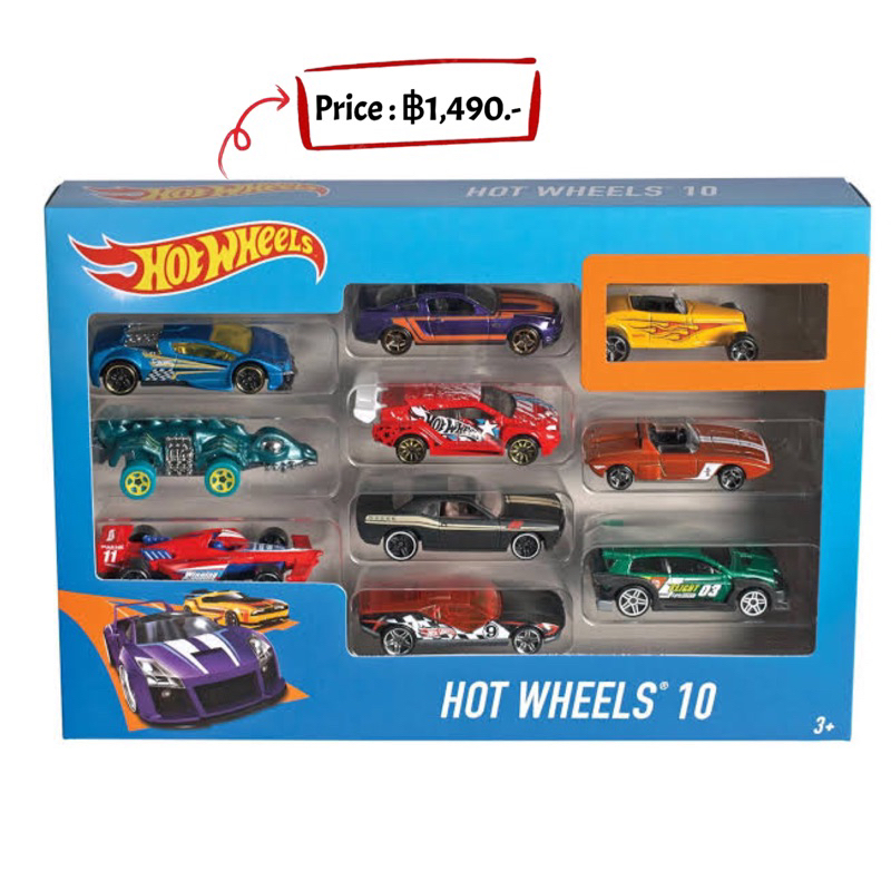 รถเหล็ก-hotwheels-pack-10-คัน-เลือกแบบด้านในค่ะ-ของแท้