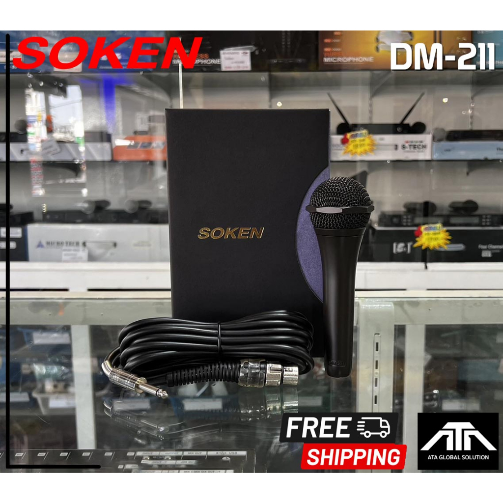 ไมโครโฟน-soken-dm-211-พร้อมกระเป๋าใส่ไมค์-ไมโครโฟน-dynamic-soken-dm211-ไมค์ไดนามิค