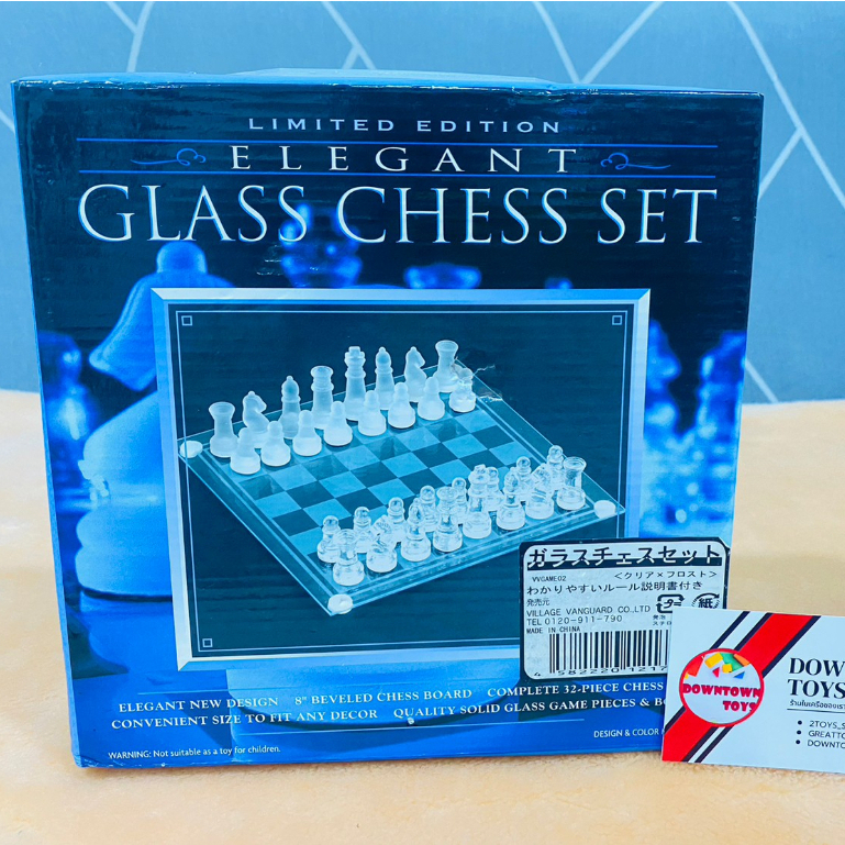 เกมกระดาน-กระดาน-หมากรุก-หมากฮอส-elegant-glass-chess-set