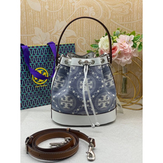 TORY BURCH T MONOGRAM JACQUARD BUCKET BAG