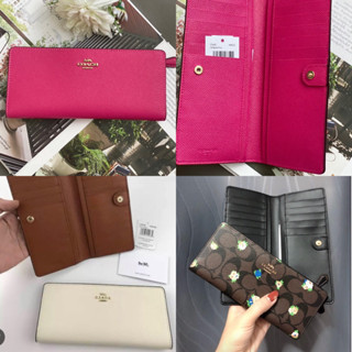 🎀 (สด-ผ่อน) กระเป๋าสตางค์ ใบยาว 2 พับ C3440 COACH SLIM WALLET