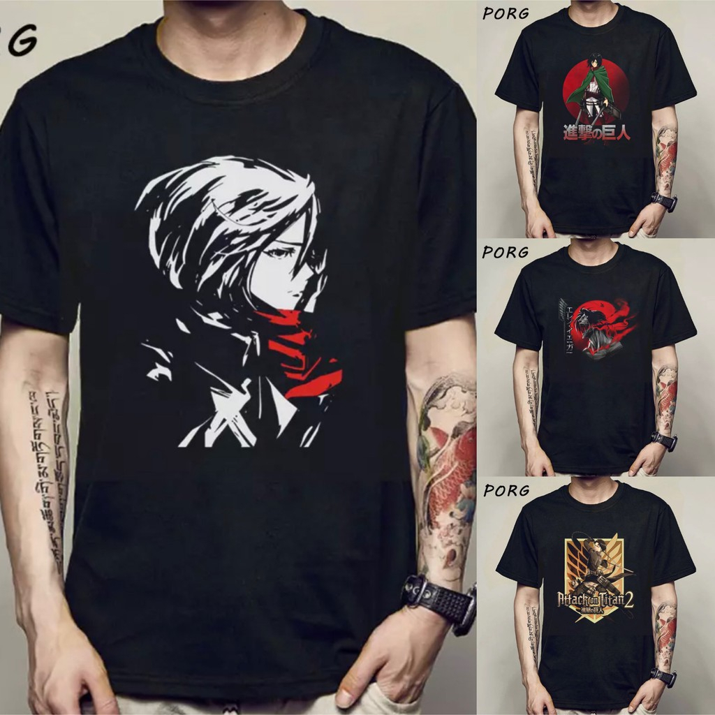 attack-on-titan-อนิเมะเสื้อยืด-unisex-ผ้าฝ้ายแท้-ลายแฟชั่น