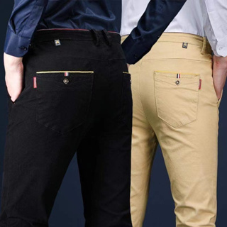 ภาพหน้าปกสินค้าแบบใหม่ชุดลำลองสุภาพบุรุษยืดกางเกงแบบเกาหลีกางเกงขายาวหล่อกระแสฮิตทันสมัย ที่เกี่ยวข้อง