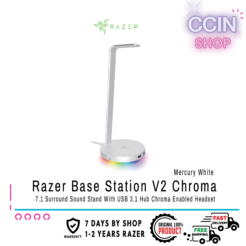 ขาตั้งหูฟัง-razer-base-station-v2-chroma-headset-stand-usb-hub-mercury-ของแท้