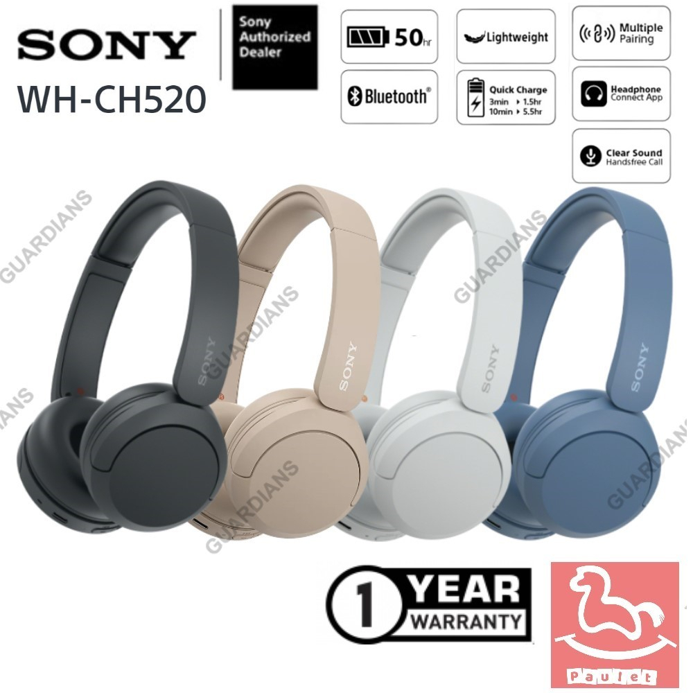 ภาพหน้าปกสินค้ารุ่นใหม่ล่าสุด  (ของแท้ศูนย์ไทย100%) หูฟังไร้สายบลูทูธ Sony รุ่น WH-CH520 แบบ Bluetooth แบตยาว 50ชม. น้ำหนักเบามาก จากร้าน pumlert บน Shopee