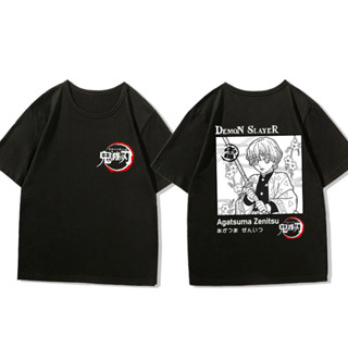 Anime Demon Slayer เสื้อยืด Agatsuma Zenitsu เสื้อยืดชายอะนิเมะญี่ปุ่นแขนสั้น