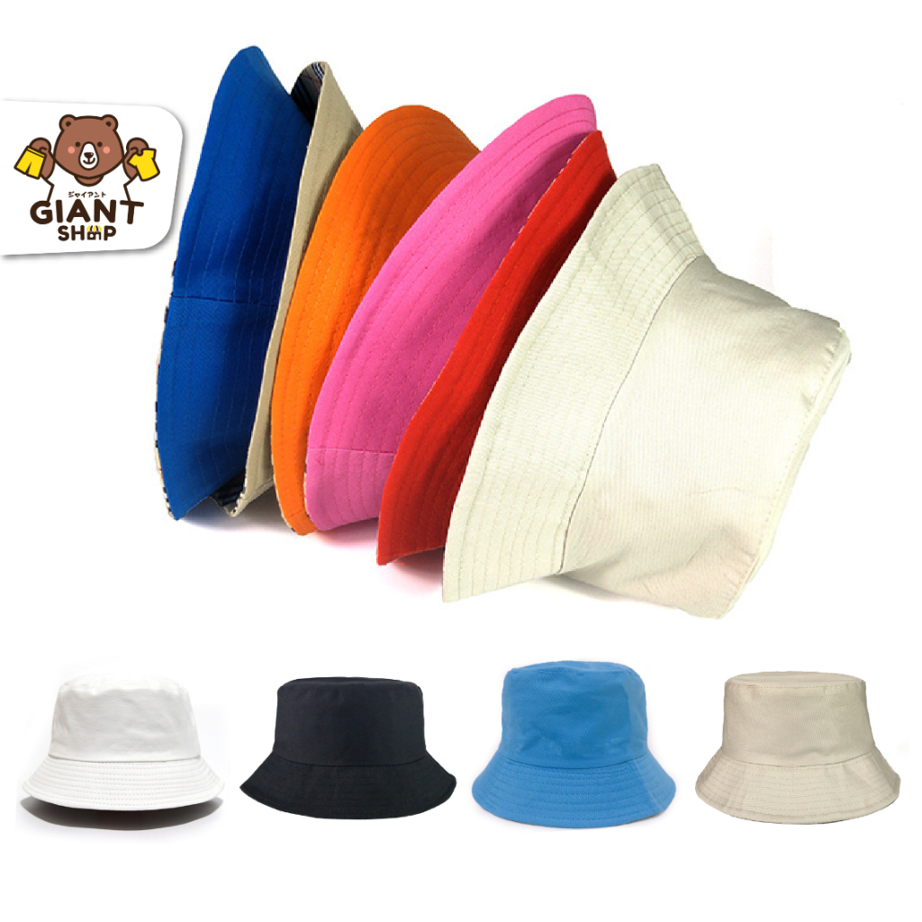 ราคาและรีวิวGIANTSHOP Bucket หมวกบักเก็ต หมวกกันแดด สไตล์มินิมอล Unisex 5 สี (H-810)