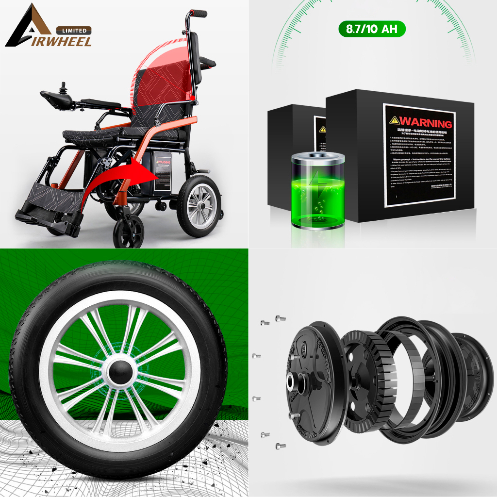 Synergy รุ่น แอร์วีล ลิมิเต็ด วีลแชร์ไฟฟ้า พับได้ น้ำหนักเบา 14 กก พกพาขึ้นเครื่องบิน