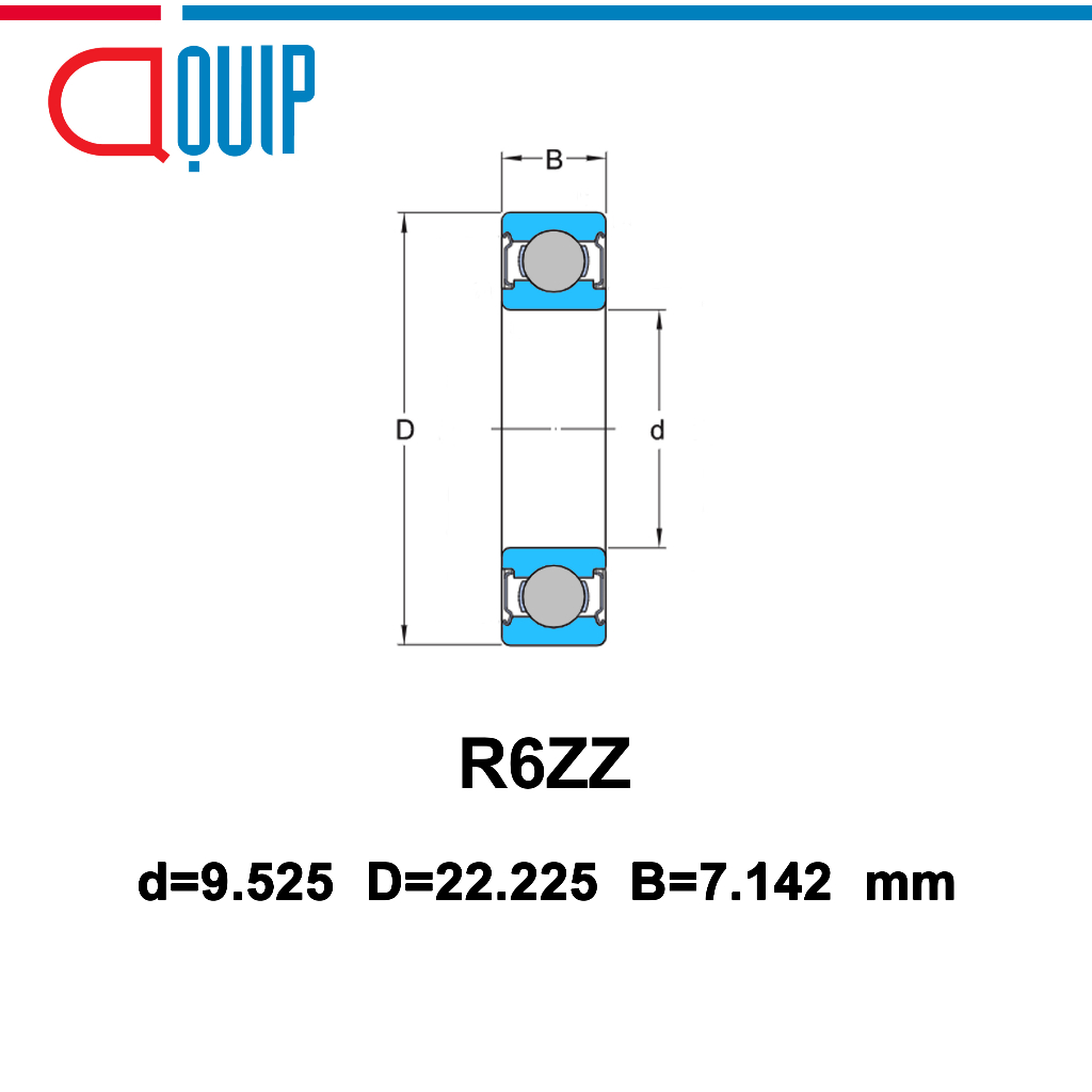 R6-2Z UBC ตลับลูกปืนเม็ดกลมร่องลึก ฝาเหล็ก 2 ข้าง ( Deep Groove Ball ...