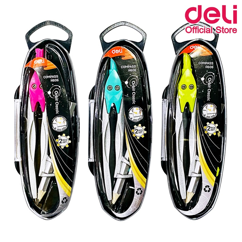 deli-h606-compass-ชุดวงเวียน-ดินสอไม้-วงเวียน-เครื่องเขียน-อุปกรณ์เครื่องเขียน-อุปกรณ์การเรียน-ชุดเรขา