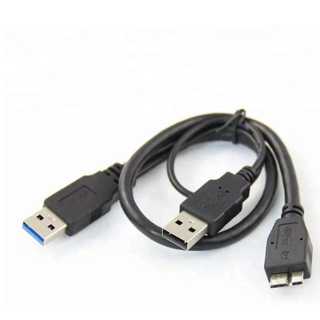 ฮาร์ดไดรฟ์ 0.4เมตรประเภท B Micro USB ชาย Power Supply -Y USB 3.0 สาย
