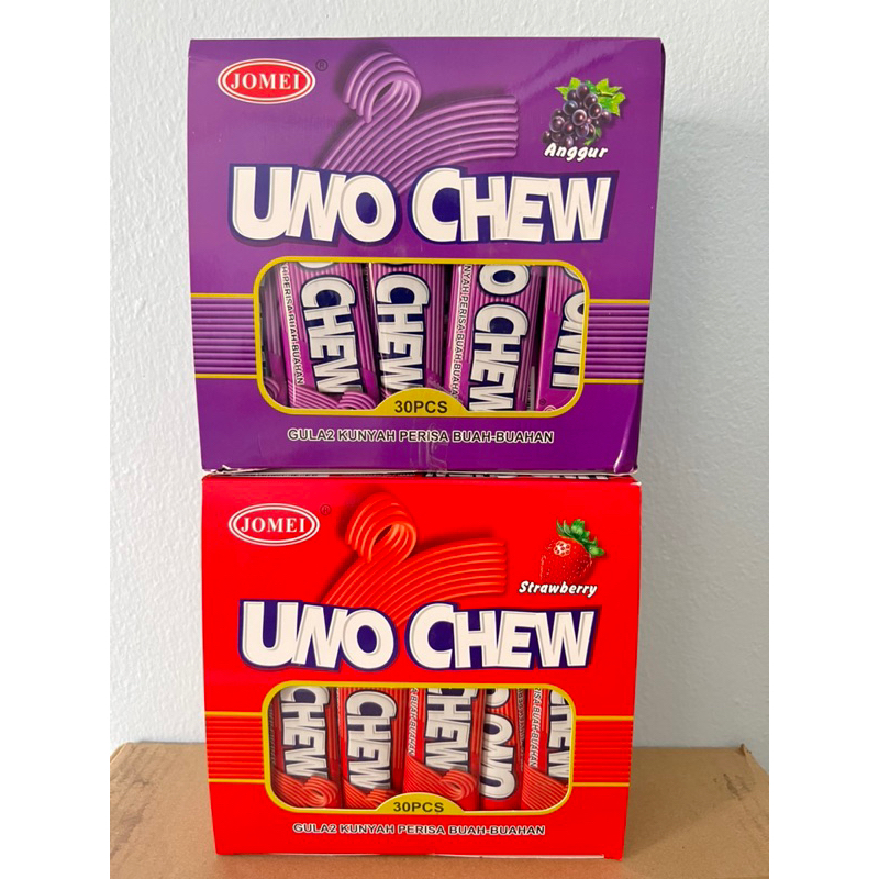 ชิววี่กลิ่นองุ่น-สตอเบอรี่-uno-chew-1-กล่อง-บรรจุ-30-ชิ้น