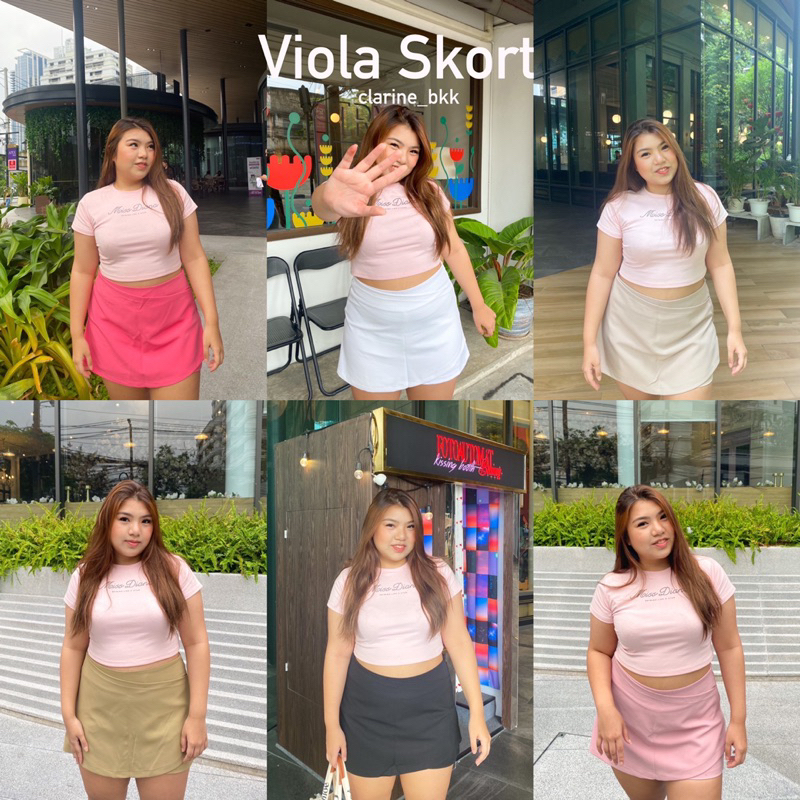 กระโปรงกางเกงสาวอวบ-รุ่น-viola-skort-เก็บหุ่น-ทรงสวย