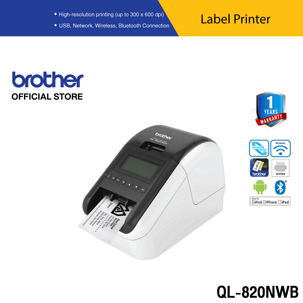 brother-label-printer-p-touch-ql-820nwb-เครื่องพิมพ์ฉลาก-เชื่อมต่อคอมพิวเตอร์-เครื่องพิมพ์สติ๊กเกอร์-บาร์โค๊ด-ประกันจะมีผลภายใน15วัน-หลังจากที่ได้รับสินค้า