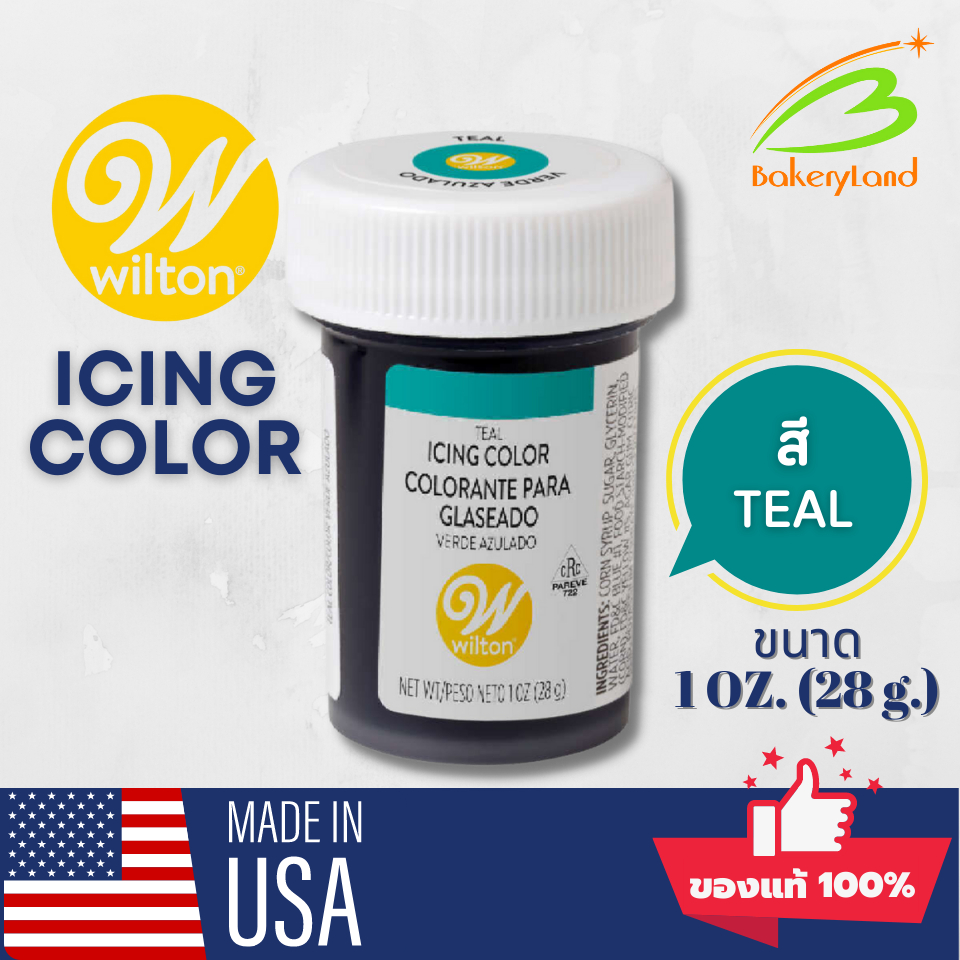 สีเจลวิลตัน-wilton-icing-color-สีผสมอาหาร-สีน้ำเงินอมเขียว-ฺteal-ขนาด-1oz-28ml